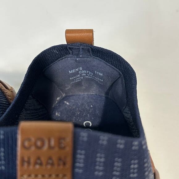 Cole Haan Mens Grandmotion Stitchlite Woven Navy Leather Sneaker Shoes - Size 11 - Picture 7 of 11